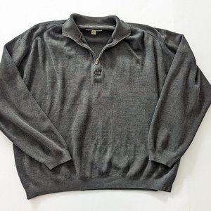 TOMMY BAHAMA Dark Brown Long Sleeve Zipper Silk Cotton Sweater